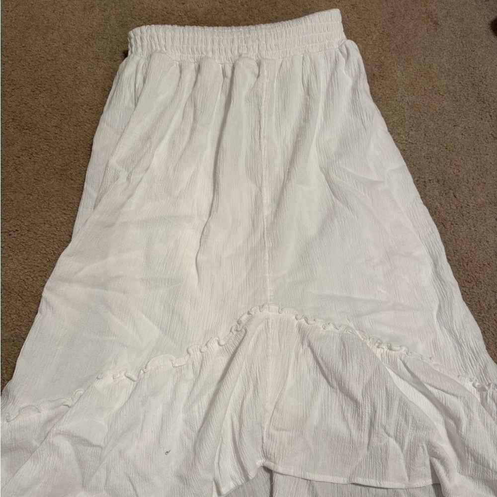 Flowy White Maxi Skirt